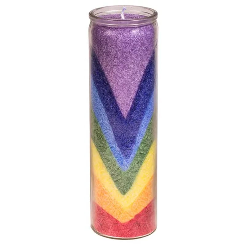 Vela Natural de Estearina 100% Natural Bio 7 Chakra Rainbow