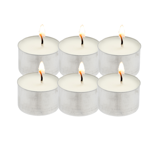 Vela Natural de Estearina 100% Natural Tea Light 8 Horas Pack 6 unidades
