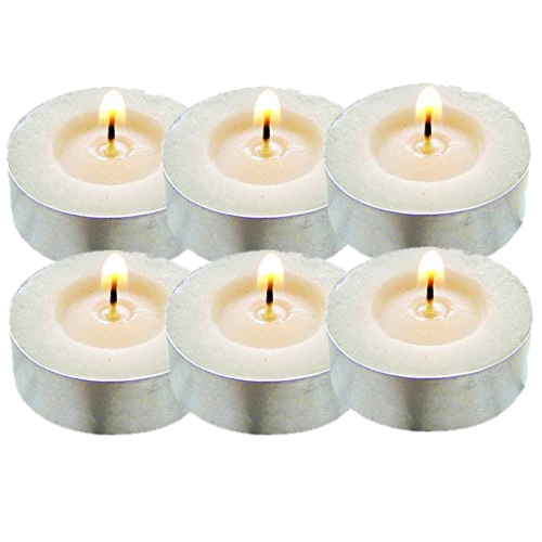 Vela Natural de Estearina 100% Natural Tea Light  Maxi 10 Horas Pack 6  unidades
