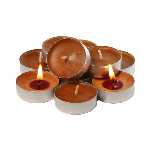 Vela Natural de Estearina 100% Natural Tea Light Canela