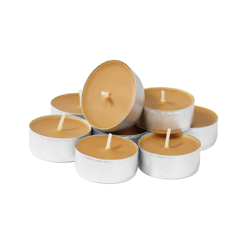 Vela Natural de Estearina 100% Natural Tea Light Miel