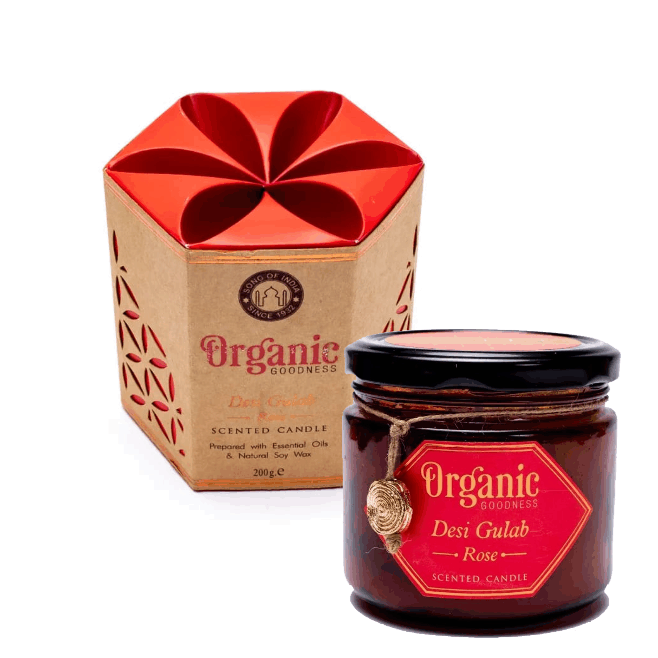 Vela Natural de Soja Organic Rosa Desi Gulab - Imagen 2
