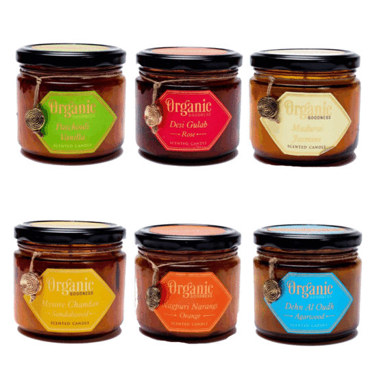 Set 6 velas Natural de Soja Organic