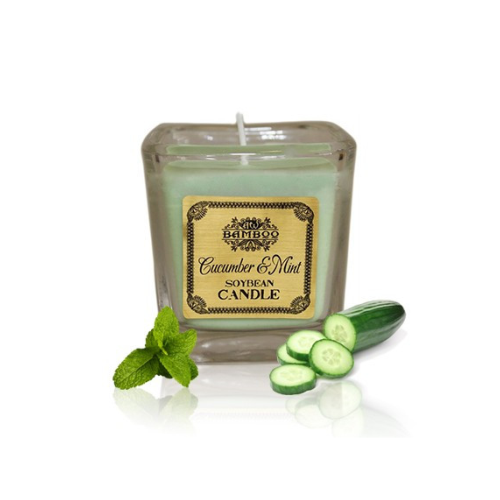 Vela Natural de Cera de Colza BAMBOO Pepino & Menta