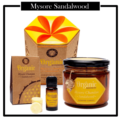 Set 4 elementos Organic aroma Mysore Chandan