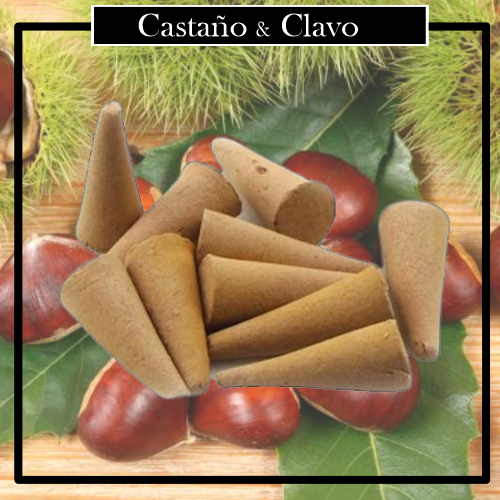 Incienso Conos Artesanal 100 % Natural Castaño & Clavo