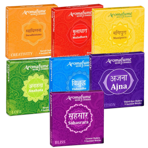 Set Incienso Solido Macerado 100% Natural 7 Chakras. Incienso en forma de ladrillo que se enriquecen con varios ingredientes naturales.