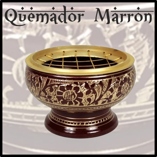 Incensario quemador LITURGICO especial para inciensos RESINAS NATURALES. Elaborado en metal y serigrafiado y pintado a mano. Trabajo artesanal de India.